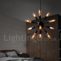 12-flammiger Retro-Vintage-Sputnik-Kronleuchter