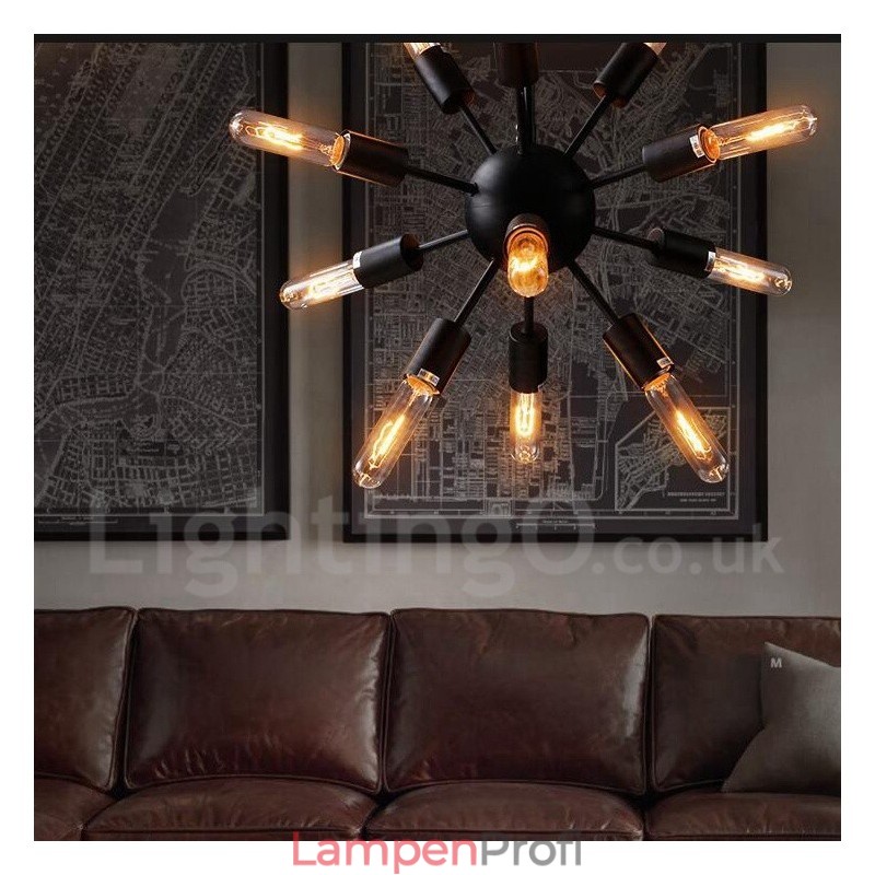 12-flammiger Retro-Vintage-Sputnik-Kronleuchter