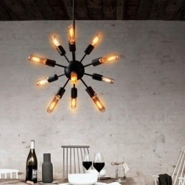 12-flammiger Retro-Vintage-Sputnik-Kronleuchter