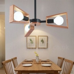 Holz Single Tier 3 Licht Kronleuchter Lampe Modernen Zeitgenössischen Stil