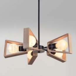 Holz Single Tier 5 Licht Kronleuchter Lampe Modernen Zeitgenössischen Stil