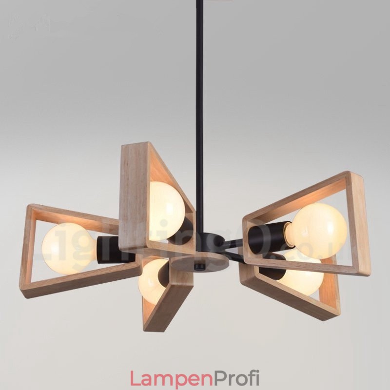Holz Single Tier 5 Licht Kronleuchter Lampe Modernen Zeitgenössischen Stil