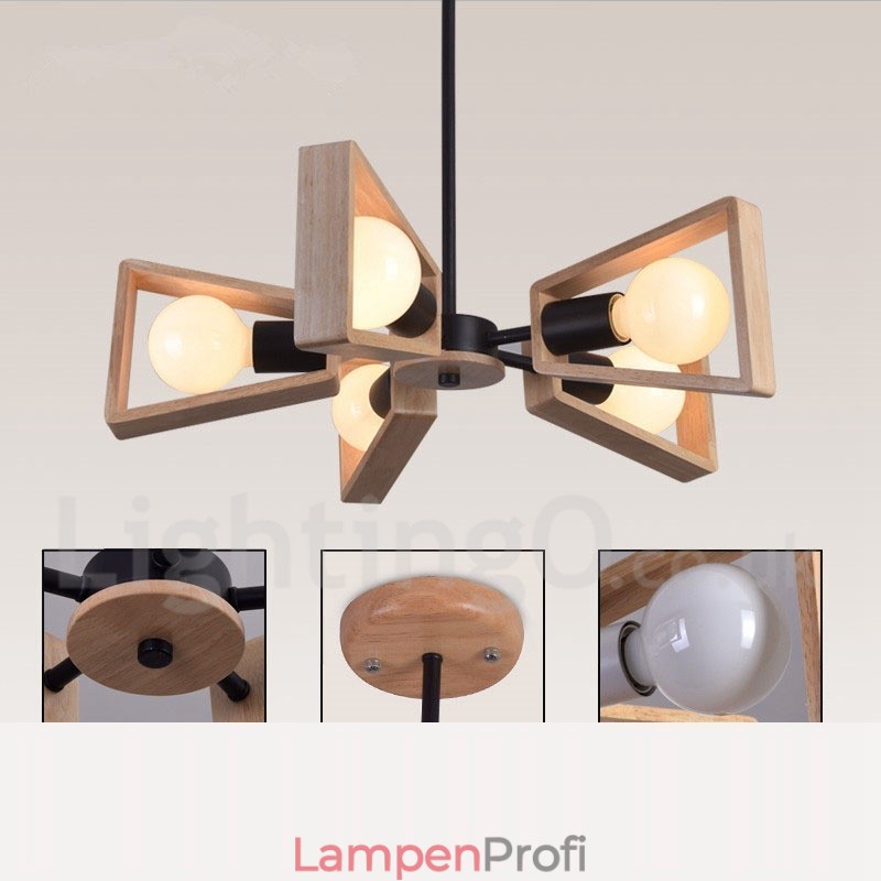 Holz Single Tier 5 Licht Kronleuchter Lampe Modernen Zeitgenössischen Stil