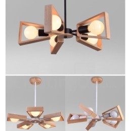 Holz Single Tier 5 Licht Kronleuchter Lampe Modernen Zeitgenössischen Stil
