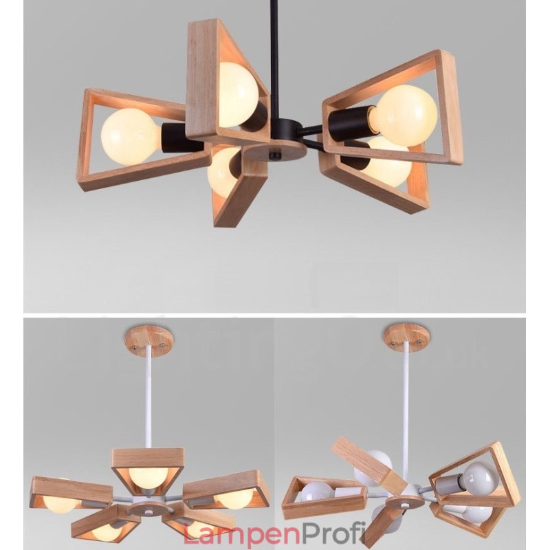 Holz Single Tier 5 Licht Kronleuchter Lampe Modernen Zeitgenössischen Stil