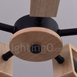Holz Single Tier 5 Licht Kronleuchter Lampe Modernen Zeitgenössischen Stil