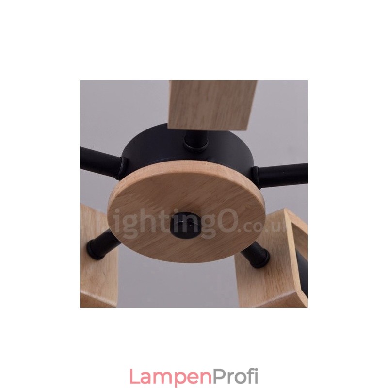 Holz Single Tier 5 Licht Kronleuchter Lampe Modernen Zeitgenössischen Stil