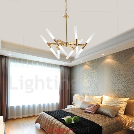 Moderne zeitgenössische 2-stufige 12-flammige goldene Kronleuchterlampe Moderne zeitgenössische 2-stufige 12-flammige goldene Kronleuchterlampe