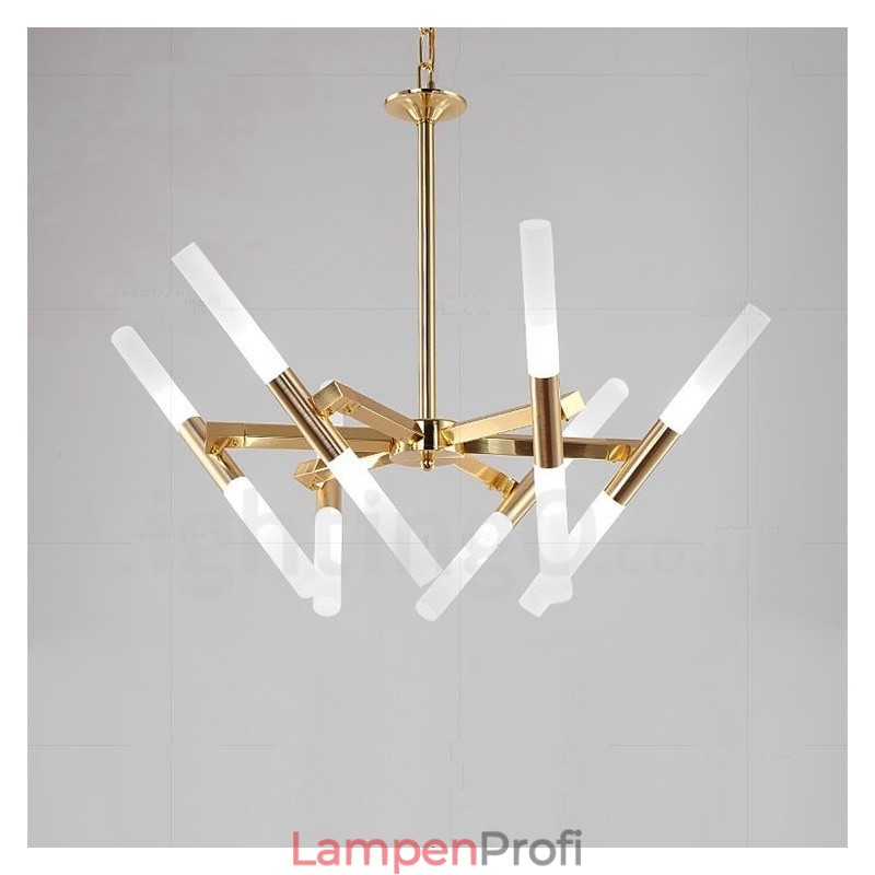 Moderne zeitgenössische 2-stufige 12-flammige goldene Kronleuchterlampe