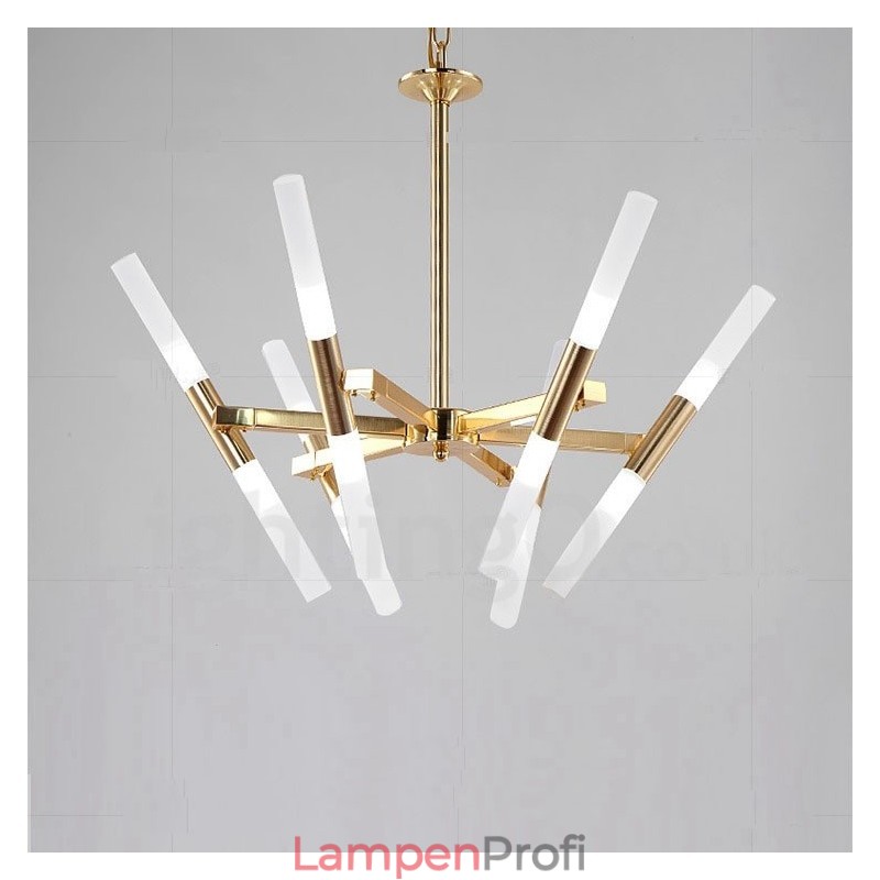 Moderne zeitgenössische 2-stufige 12-flammige goldene Kronleuchterlampe