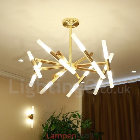 Moderne zeitgenössische 2-stufige 16-flammige goldene Kronleuchterlampe Moderne zeitgenössische 2-stufige 16-flammige goldene Kronleuchterlampe