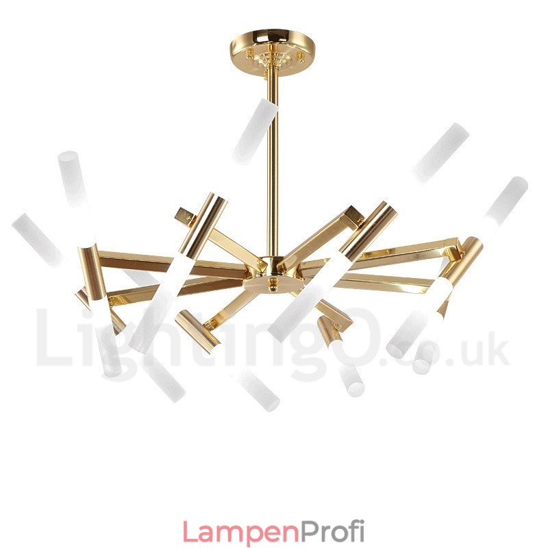 Moderne zeitgenössische 2-stufige 16-flammige goldene Kronleuchterlampe