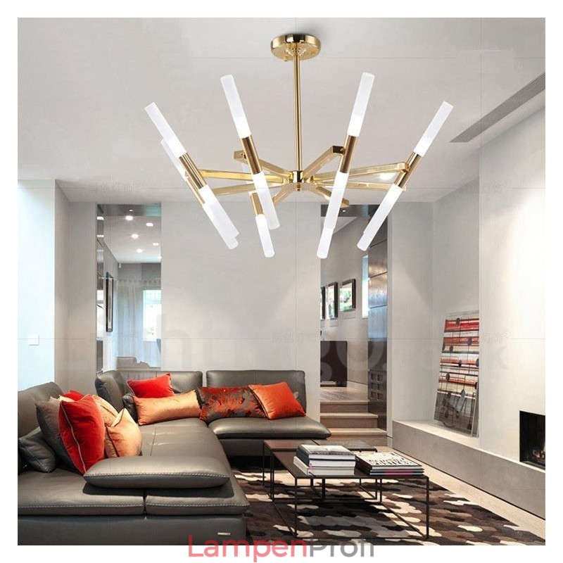Moderne zeitgenössische 2-stufige 16-flammige goldene Kronleuchterlampe