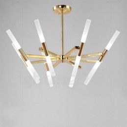 Moderne zeitgenössische 2-stufige 16-flammige goldene Kronleuchterlampe