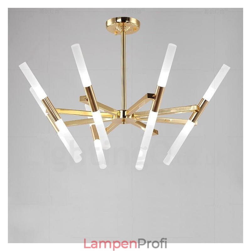 Moderne zeitgenössische 2-stufige 16-flammige goldene Kronleuchterlampe