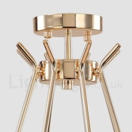 8-flammige, einstöckige, moderne Kronleuchterlampe aus Metall mit Glasschirm