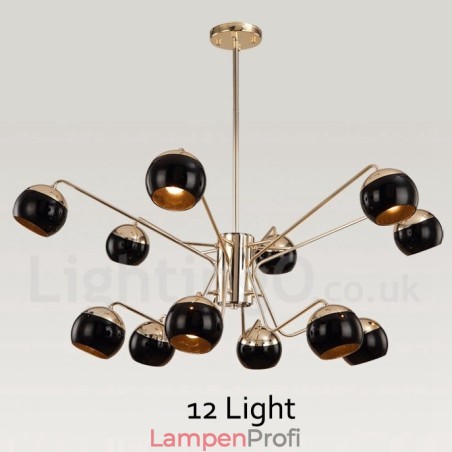 Moderne Kronleuchterlampe aus Metall mit 12 Lichtern, 2 Ebenen, mit Glasschirm Moderne Kronleuchterlampe aus Metall mit 12 Lichtern, 2 Ebenen, mit Glasschirm
