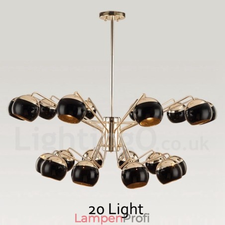 Moderne Kronleuchterlampe aus Metall mit Glasschirm Moderne Kronleuchterlampe aus Metall mit Glasschirm