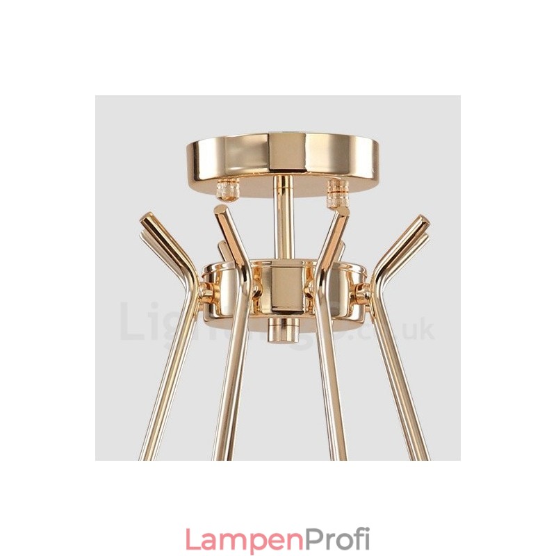 Moderne Kronleuchterlampe aus Metall mit Glasschirm