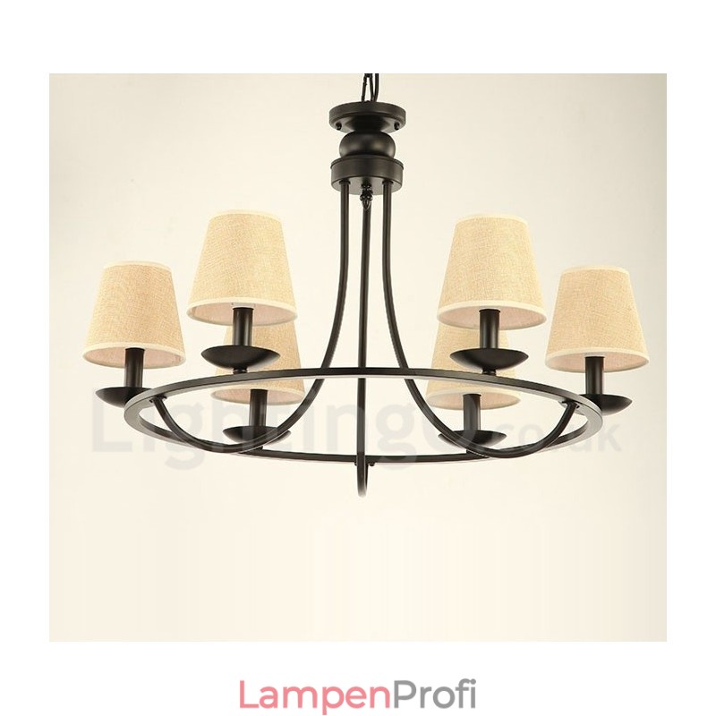 Country Retro 6-flammige einstöckige Kronleuchterlampe