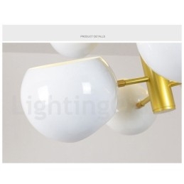 Moderne Kronleuchterlampe mit 10 Lichtern in Weiß