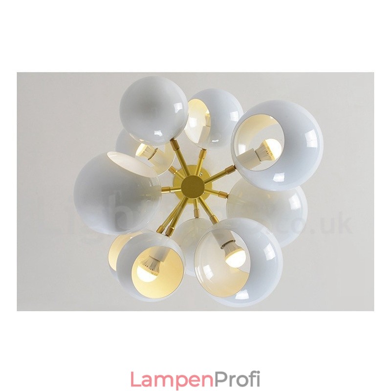 Moderne Kronleuchterlampe mit 10 Lichtern in Weiß
