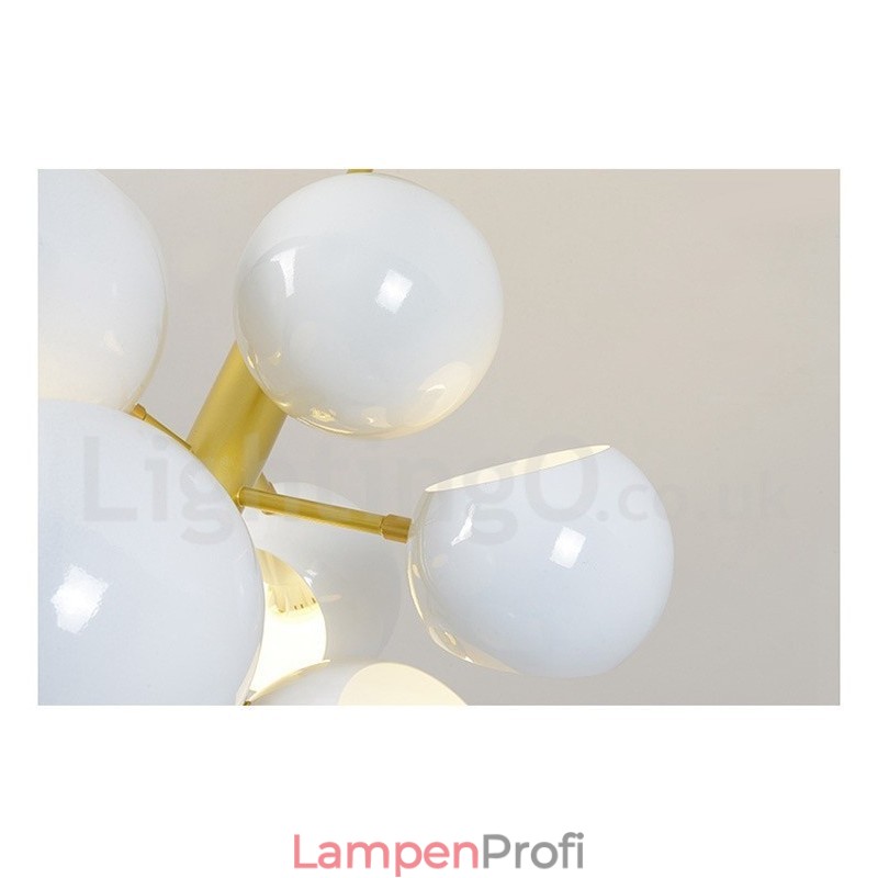 Moderne Kronleuchterlampe mit 10 Lichtern in Weiß