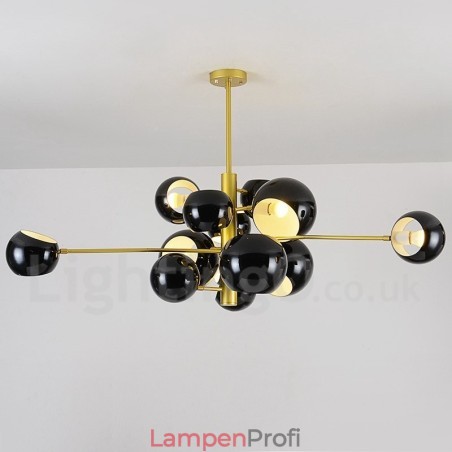 Moderne Kronleuchterlampe mit 13 Lichtern in Schwarz Moderne Kronleuchterlampe mit 13 Lichtern in Schwarz