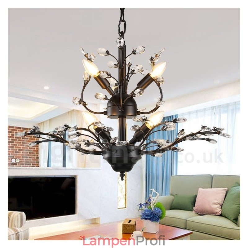 60 cm Höhe 45 cm Breite Moderne zeitgenössische 7 Licht Kronleuchter Lampe Licht