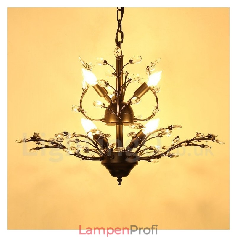 60 cm Höhe 45 cm Breite Moderne zeitgenössische 7 Licht Kronleuchter Lampe Licht