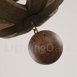 Landhaus Vintage Holz 6 Licht Kronleuchter Lampe Licht