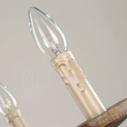 Landhaus Holz Vintage 6 Licht Einstufiger Kronleuchter Licht Holz Lampe