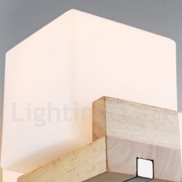 Moderne zeitgenössische 5-flammige einstöckige Kronleuchterlampe aus Holz