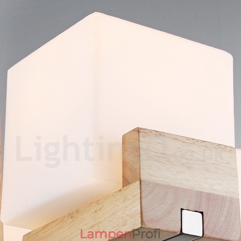 Moderne zeitgenössische 5-flammige einstöckige Kronleuchterlampe aus Holz