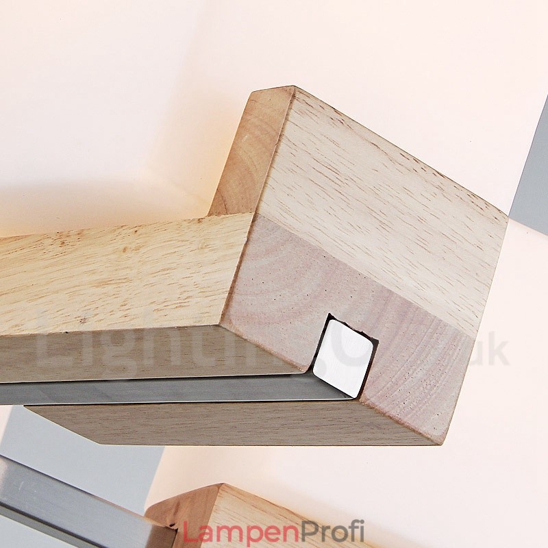 Moderne zeitgenössische 5-flammige einstöckige Kronleuchterlampe aus Holz