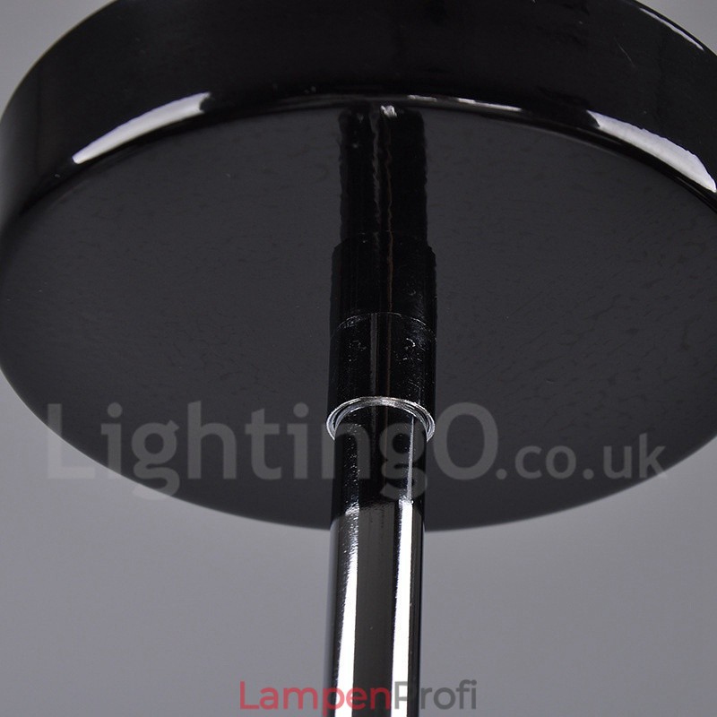 Schwarzes Retro Vintage Metall 8 Licht Single Tier Kronleuchter Licht