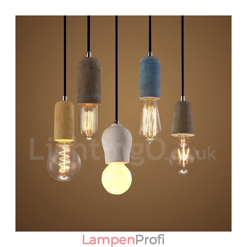 1-flammige rustikale Lodge-Beton-Pendelleuchte