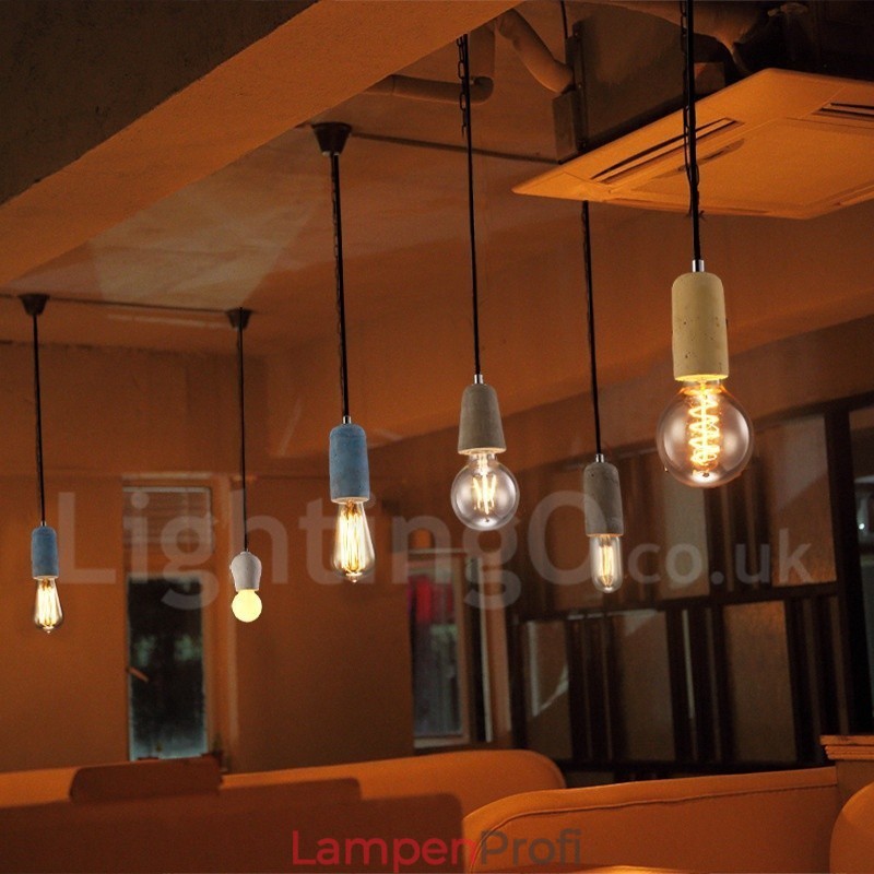 1-flammige rustikale Lodge-Beton-Pendelleuchte