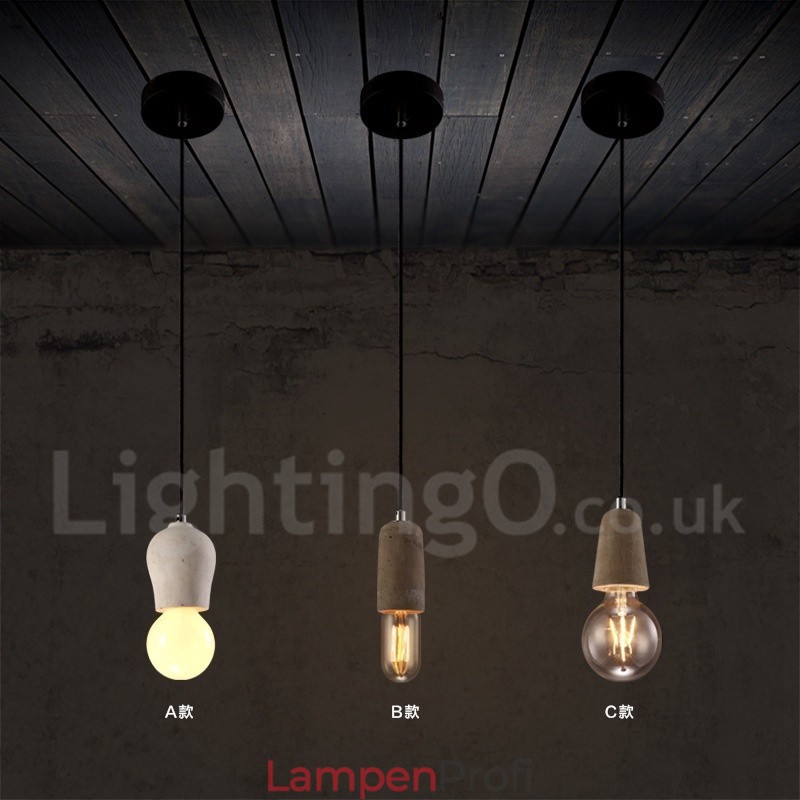 1-flammige rustikale Lodge-Beton-Pendelleuchte