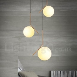 1-flammige, moderne Pendelleuchte mit Glasschirm