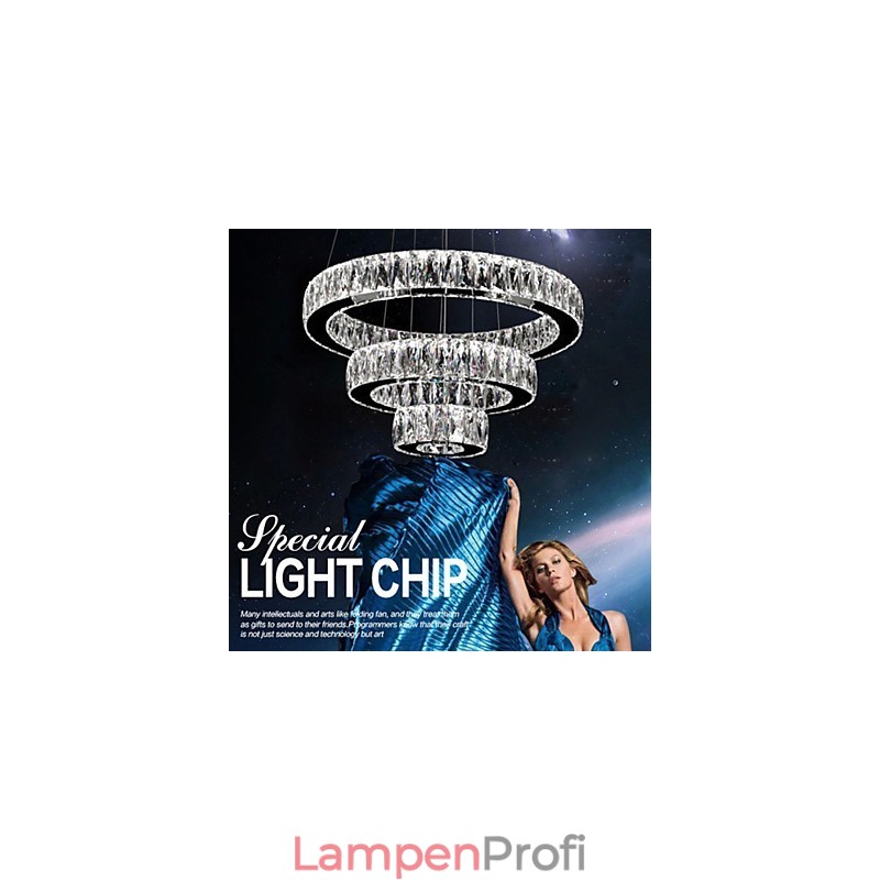 Kristall-Kronleuchter Lichter Moderne Beleuchtung Drei Ringe D305070 K9 Große Kristall Deckenleuchten