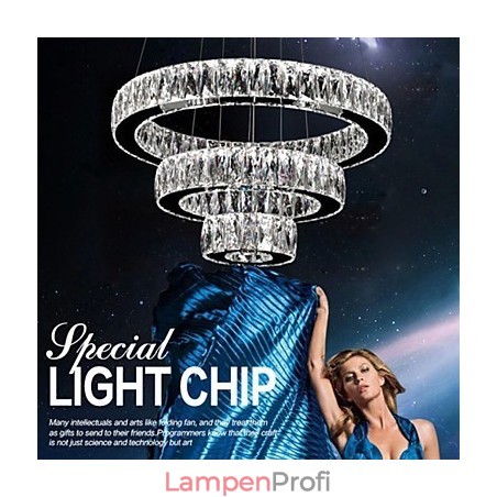 Kristall-Kronleuchter Lichter Moderne Beleuchtung Drei Ringe D305070 K9 Große Kristall Deckenleuchten