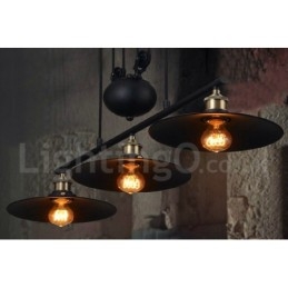 3-flammige Pendelleuchte aus Metall im Vintage-Stil