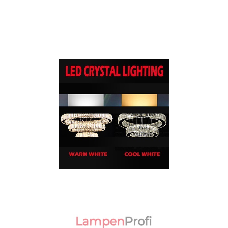Kristall-Kronleuchter Lichter Moderne Beleuchtung Drei Ringe D305070 K9 Große Kristall Deckenleuchten