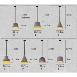 1-flammige Vintage-Beton-Pendelleuchte
