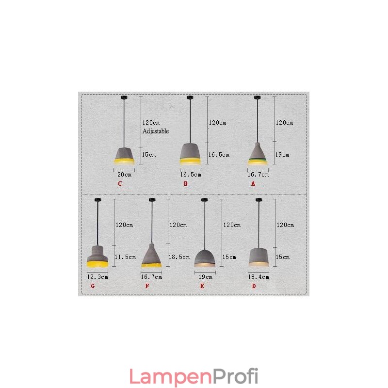 1-flammige Vintage-Beton-Pendelleuchte