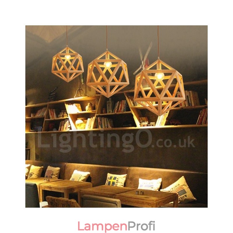 1 Licht Moderne zeitgenössische Holz Pendelleuchte