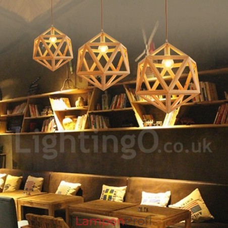 1 Licht Moderne zeitgenössische Holz Pendelleuchte