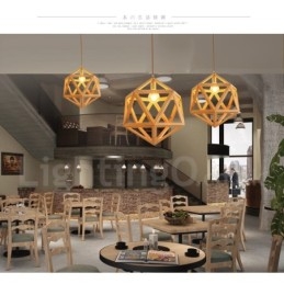 1 Licht Moderne zeitgenössische Holz Pendelleuchte