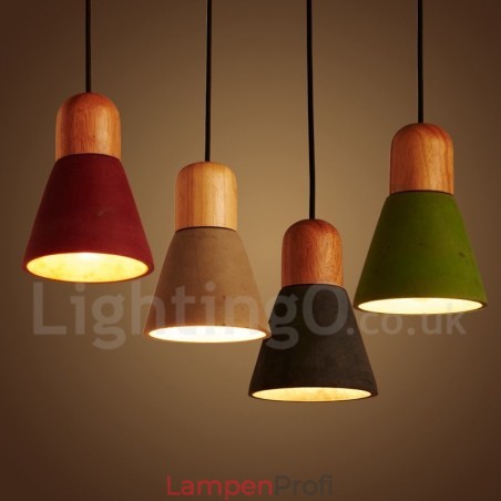 Moderne zeitgenössische Holz Multi Farben Concrte Pendelleuchte Moderne zeitgenössische Holz Multi Farben Concrte Pendelleuchte